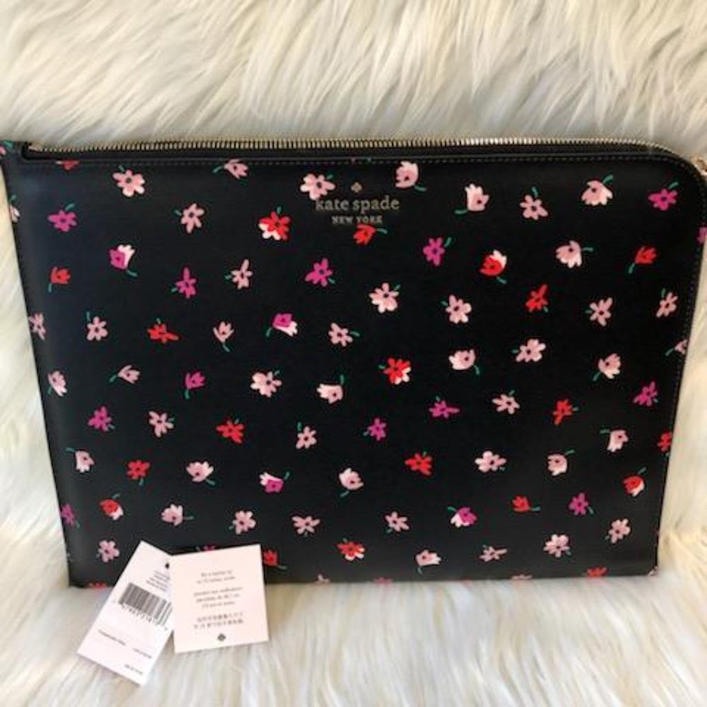 Kate Spade Black w/ Floral Laptop Sleeve